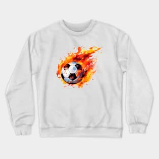 Flaming Soccer Ball Crewneck Sweatshirt